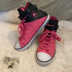 Converse All Star Chuck Taylor Rare Sneakers Shoes Leather Pink and Black